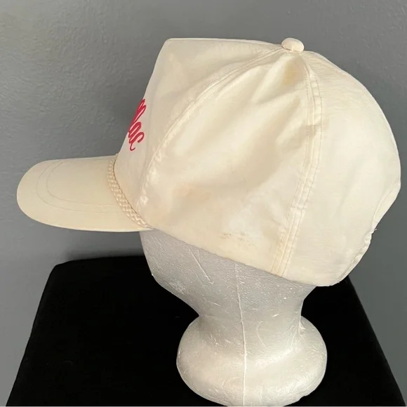 Vintage Cadillac White Hat Snapback Rope Red Hat Cap - Picture 7 of 9
